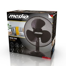 Mesko Asztali ventilátor, 70W, állítható szög, 3 sebességfokozat, 30 cm átmérő, fekete színű