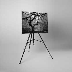 Tablou canvas fosforescent Artar alb-negru, 40x20 cm