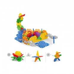 Építőkocka készlet, 218 darab, különböző formák, STEAM játék, többszínű