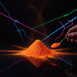 Foszforeszkáló narancssárga pigment, amely narancssárgán világít