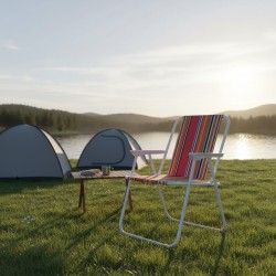 Osszecsukhato strandszek es kempingszek, fem vazas, konnyu, kompakt, 58x52x73 cm, max. 80 kg