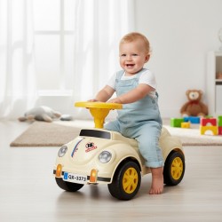 Pedál nélküli gyermek járgány, retro modell, 1–3 éveseknek, 35x51x25 cm, bézs