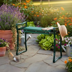3 az 1-ben kerti szék – Térdeplő, Szerszámtartó, Összecsukható, 150 kg teherbírás