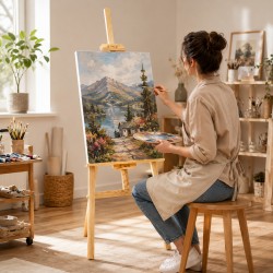 Procart Fából készült festőállvány 175x50, összecsukható, magassága 175 cm-ig állítható