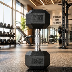 Hexagon fitness kézisúlyzó 5 kg, ergonomikus markolattal, teljes testes edzésekhez