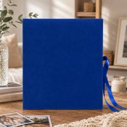 Luxury Velvet fotoalbum 500 db 10x15 cm-es fotohoz, kek barsony boritassal es szatenszalaggal, exkluziv kialakitas