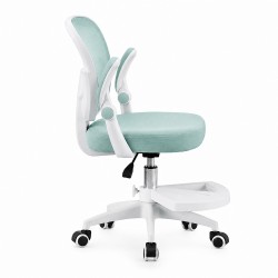 Ergonomikus irodai szék gyermekeknek és tinédzsereknek, menta zöld, állítható magasságú, lábtartóval