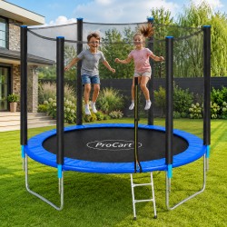 ProCart® gyermek trambulin, 244 cm átmérőjű, oldalsó védőháló, hozzáférési létra