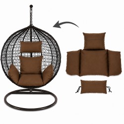 Barna fuggesztheto tojasfotel parna, leveheto huzattal, cipzaras, moshato, 165 g/m² poliester