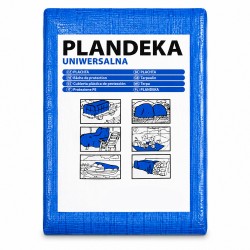 Univerzális vízálló ponyva, 3 x 3 m, 55 g/m², fém rögzítőgyűrűkkel, kék színben