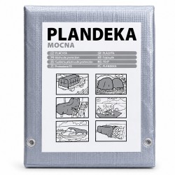 Megerősített vízálló ponyva, 4 x 4 m, 110 g/m², UV-álló, fém rögzítőgyűrűkkel, szürke színben