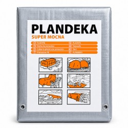 Megerősített vízálló ponyva, 5 x 6 m, 160 g/m², UV-álló, fém rögzítőgyűrűkkel, szürke színben