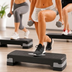Állítható Magasságú Aerobic Step Pad, 2 Fokozat, 10/15 cm, Csúszásmentes Fitness Lépcső, 68 × 28 cm, 120 kg