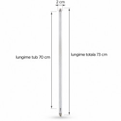 Lámpatest 18W T5 LED neoncsőhöz, falra vagy mennyezetre szerelhető, hossza 70 cm