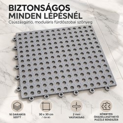 ProCart® Csúszásgátló szőnyeg fürdőszobához, puzzle típusú, 30x30 cm, vastagsága 2 mm, 10 darabos készlet