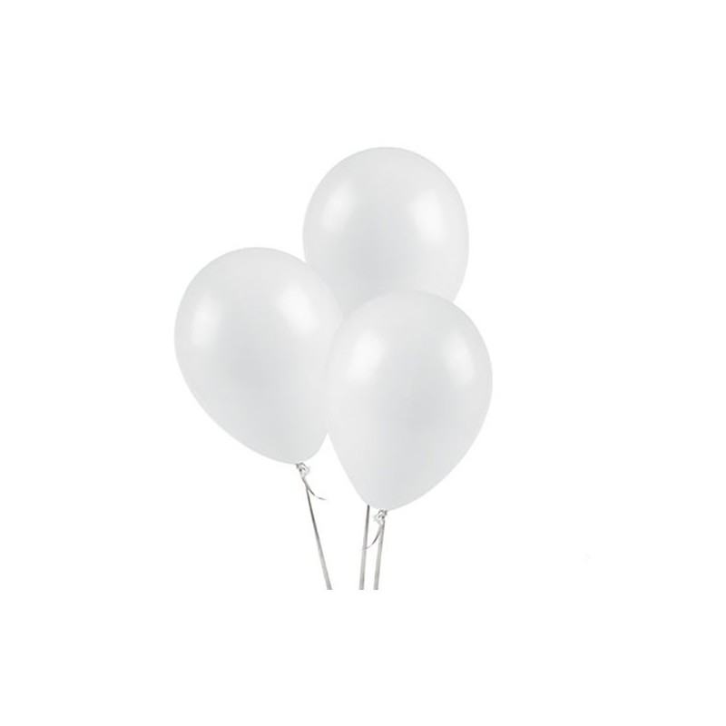 Set 100 baloane mari, forma ovala, alb, Funny Fashion