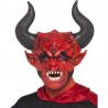 Masca horror Diavol cu coarne, marime universala, latex, rosu negru