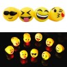 Set inele Emoji, LED multicolor, 4 emoticoane smiley face, 30mm, galben