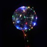 Balon LED multicolor, forma rotunda, diametru 45cm, suport verde