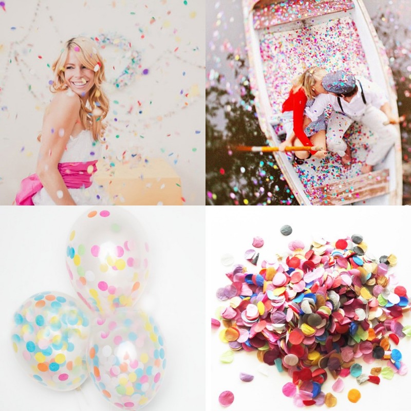 Confetti colorate pentru aniversari, 1000 g, buline si romburi
