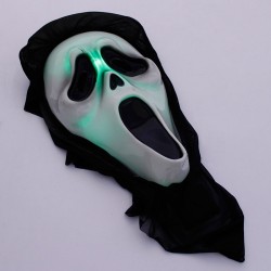 Masca Ghost Face, fosforescenta, din plastic, marime universala