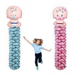 Baloane decorative bebelusi, inaltime 200 cm, suport, set 16 piese