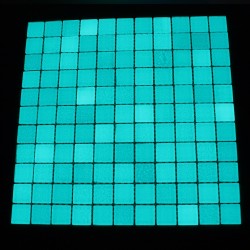 Mozaic fosforescent care lumineaza aqua, 30x30 cm, decoratiune glow