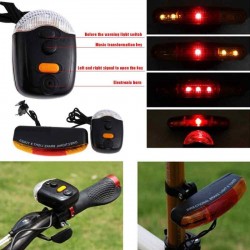 Stop frana LED bicicleta, semnalizare si claxon, buton on/off, 8 sunete