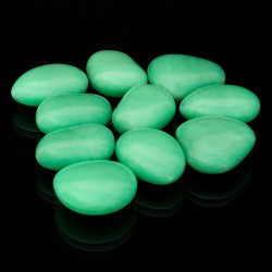 Pietricele glow mari, rotunde, lumineaza verde fosforescent, 10 bucati