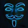 Masca Anonymous, fir electroluminescent neon, 3 moduri iluminare, unisex