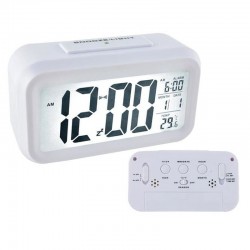 Ceas digital, ecran LCD, alarma, termometru, alimentare baterii