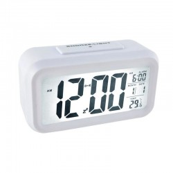 Ceas digital, ecran LCD, alarma, termometru, alimentare baterii