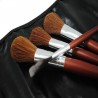 Set 16 pensule profesionale make-up, par sintetic, husa piele ecologica