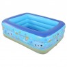 Piscina gonflabila copii, dreptunghiulara 180x140x60 cm, 3 inele, albastru