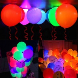 SET 5 baloane multicolore cu LED, diametru 30cm, Latex
