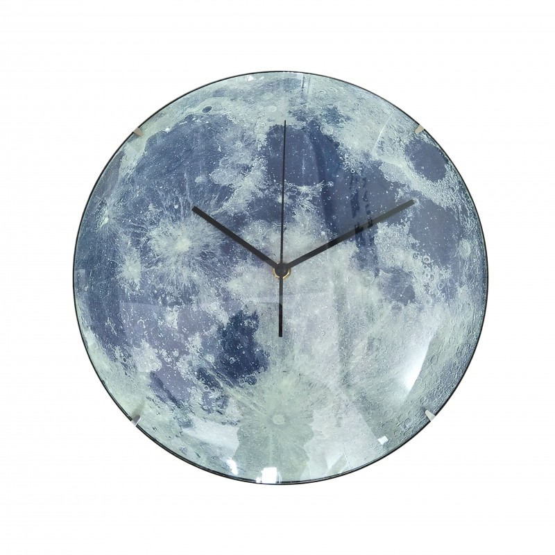 Ceas de perete Moon, fosforescent, mecanism quartz, diametru 30 cm