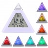 Ceas digital forma piramida, iluminat LED, 8 melodii, alarma, temperatura