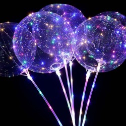 Balon Bobo luminos, LED multicolor, 3 moduri iluminare, diametru 35 cm, petrecere