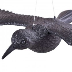 Sperietoare pentru pasari, figurina corb, 61x44x13 cm, negru