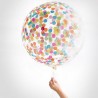 Balon confetti, latex transparent, diametru 18 inch, petrecere