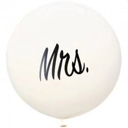 Balon gigant inscriptie Mrs, diametru 36 inch, petrecere nunta, latex