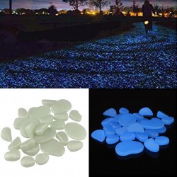 Pietricele decorative fosforescente albe care lumineaza albastru,  acril, efect glow