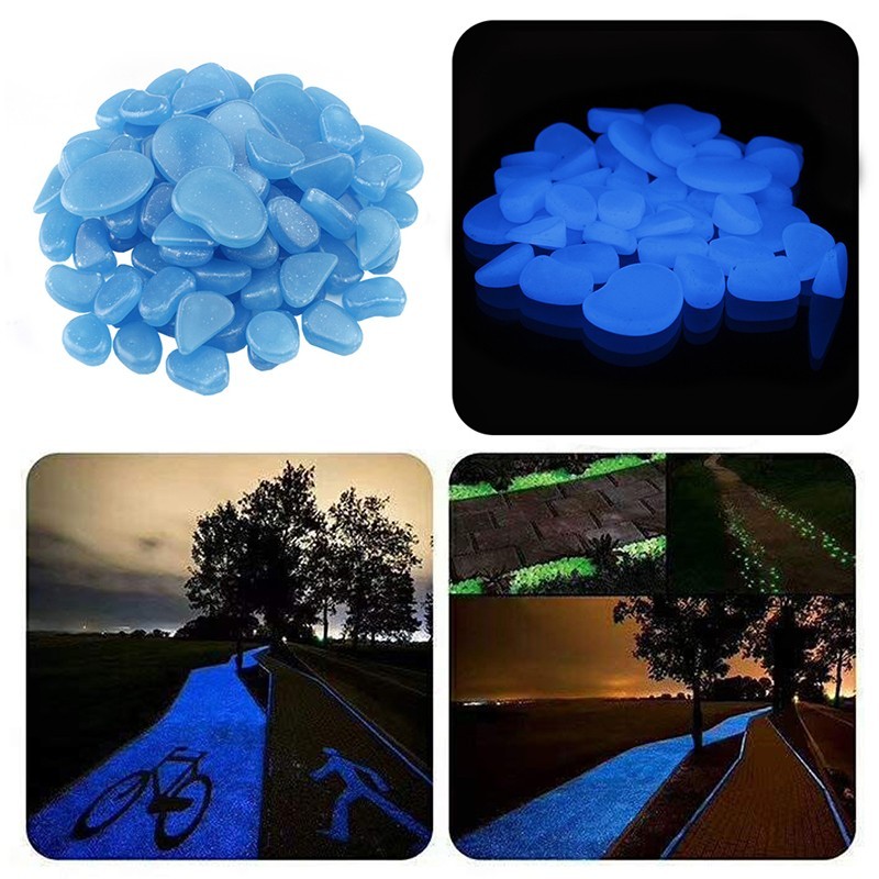 Pietricele fosforescente glow albastre lumineaza aqua