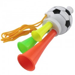 Mini vuvuzela cu 3 trompete, tricolora, 13 cm