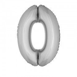 Balon folie cifra gigant, argintiu, inaltime 102 cm, aniversare