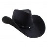 Palarie Cowboy, 39x32 cm, snur, decoratiuni metalice, negru