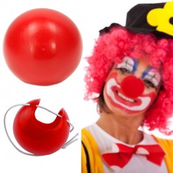Nas Clown, dimensiuni 4x4 cm, elastic, carnaval, rosu