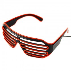 Ochelari Shutter cu fil El Wire, invertor, 3 moduri iluminare, grilaj