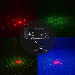 Proiector laser cu 48 efecte luminoase, RGB, senzor sunet, telecomanda