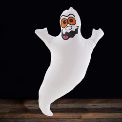 ProCart® Felfújható szellem Halloweenre, magasság 43 cm, felfüggesztő gyűrű, fehér